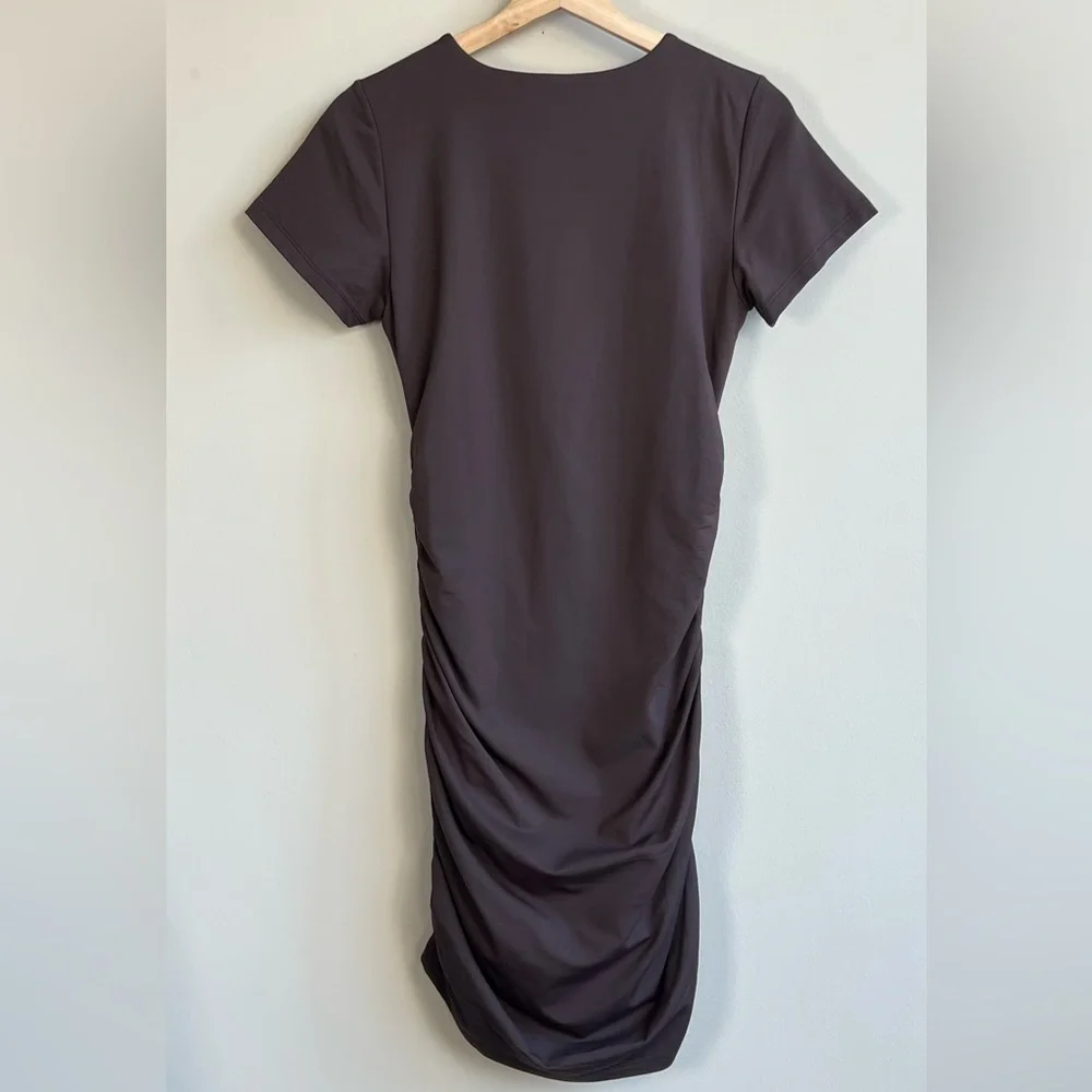 Babaton Contour Ruched Mini Brown Dress Size L - Picture 4 of 11